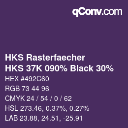 Color code: HKS Rasterfaecher - HKS 37K 090% Black 30% | qconv.com
