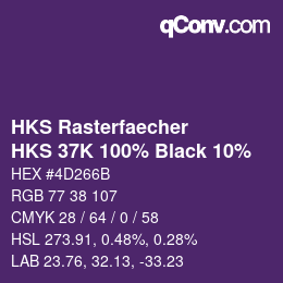 Color code: HKS Rasterfaecher - HKS 37K 100% Black 10% | qconv.com