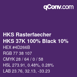 Código de color: HKS Rasterfaecher - HKS 37K 100% Black 10% | qconv.com
