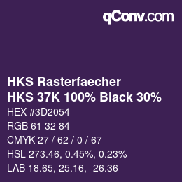 Código de color: HKS Rasterfaecher - HKS 37K 100% Black 30% | qconv.com