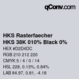 Código de color: HKS Rasterfaecher - HKS 38K 010% Black 0% | qconv.com