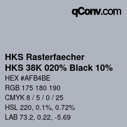 Código de color: HKS Rasterfaecher - HKS 38K 020% Black 10% | qconv.com