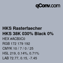 Color code: HKS Rasterfaecher - HKS 38K 030% Black 0% | qconv.com