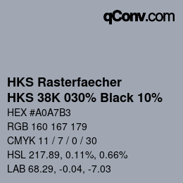 Color code: HKS Rasterfaecher - HKS 38K 030% Black 10% | qconv.com