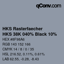 Color code: HKS Rasterfaecher - HKS 38K 040% Black 10% | qconv.com