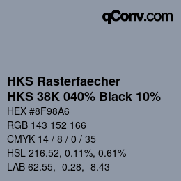 Color code: HKS Rasterfaecher - HKS 38K 040% Black 10% | qconv.com