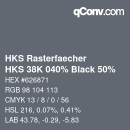 Color code: HKS Rasterfaecher - HKS 38K 040% Black 50% | qconv.com