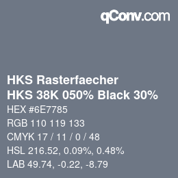カラーコード: HKS Rasterfaecher - HKS 38K 050% Black 30% | qconv.com