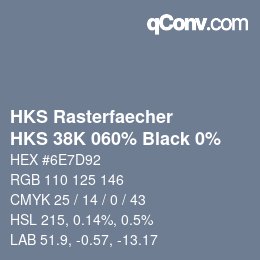Código de color: HKS Rasterfaecher - HKS 38K 060% Black 0% | qconv.com
