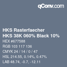 Color code: HKS Rasterfaecher - HKS 38K 060% Black 10% | qconv.com