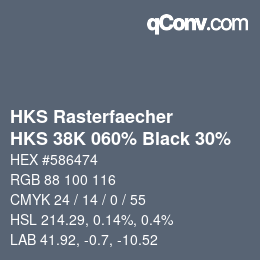 カラーコード: HKS Rasterfaecher - HKS 38K 060% Black 30% | qconv.com