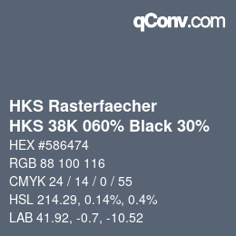 Color code: HKS Rasterfaecher - HKS 38K 060% Black 30% | qconv.com