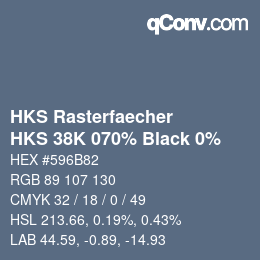 カラーコード: HKS Rasterfaecher - HKS 38K 070% Black 0% | qconv.com