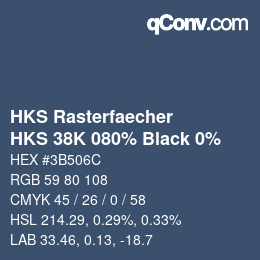 Farbcode: HKS Rasterfaecher - HKS 38K 080% Black 0% | qconv.com