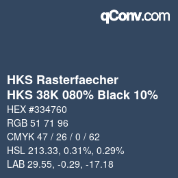 Color code: HKS Rasterfaecher - HKS 38K 080% Black 10% | qconv.com