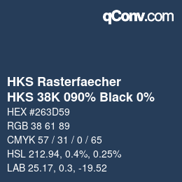 Código de color: HKS Rasterfaecher - HKS 38K 090% Black 0% | qconv.com