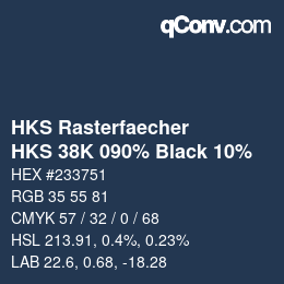 Color code: HKS Rasterfaecher - HKS 38K 090% Black 10% | qconv.com