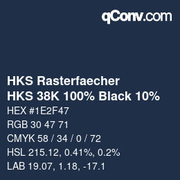 Code couleur: HKS Rasterfaecher - HKS 38K 100% Black 10% | qconv.com