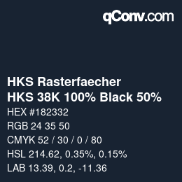Código de color: HKS Rasterfaecher - HKS 38K 100% Black 50% | qconv.com