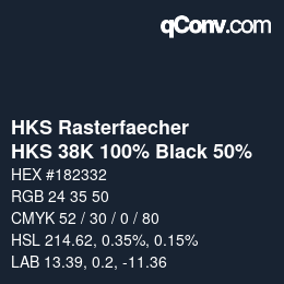 Code couleur: HKS Rasterfaecher - HKS 38K 100% Black 50% | qconv.com