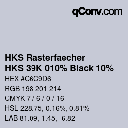 Color code: HKS Rasterfaecher - HKS 39K 010% Black 10% | qconv.com