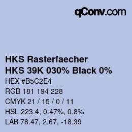 Color code: HKS Rasterfaecher - HKS 39K 030% Black 0% | qconv.com