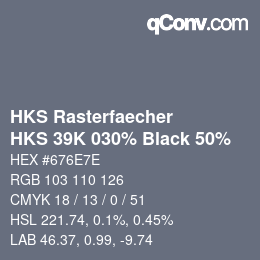 Código de color: HKS Rasterfaecher - HKS 39K 030% Black 50% | qconv.com