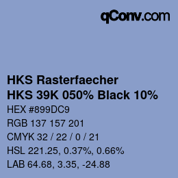 Color code: HKS Rasterfaecher - HKS 39K 050% Black 10% | qconv.com