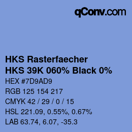 Color code: HKS Rasterfaecher - HKS 39K 060% Black 0% | qconv.com