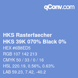 Farbcode: HKS Rasterfaecher - HKS 39K 070% Black 0% | qconv.com