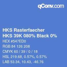 Código de color: HKS Rasterfaecher - HKS 39K 080% Black 0% | qconv.com
