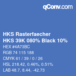 カラーコード: HKS Rasterfaecher - HKS 39K 080% Black 10% | qconv.com