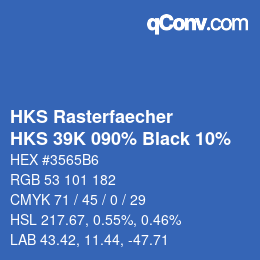 Code couleur: HKS Rasterfaecher - HKS 39K 090% Black 10% | qconv.com