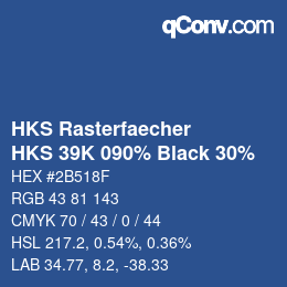 カラーコード: HKS Rasterfaecher - HKS 39K 090% Black 30% | qconv.com