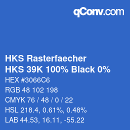 Color code: HKS Rasterfaecher - HKS 39K 100% Black 0% | qconv.com