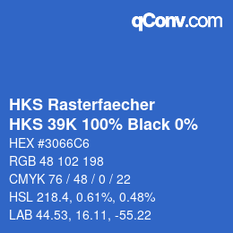 Código de color: HKS Rasterfaecher - HKS 39K 100% Black 0% | qconv.com
