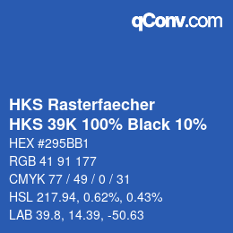 Color code: HKS Rasterfaecher - HKS 39K 100% Black 10% | qconv.com