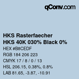 カラーコード: HKS Rasterfaecher - HKS 40K 030% Black 0% | qconv.com