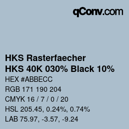 Color code: HKS Rasterfaecher - HKS 40K 030% Black 10% | qconv.com