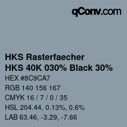 カラーコード: HKS Rasterfaecher - HKS 40K 030% Black 30% | qconv.com