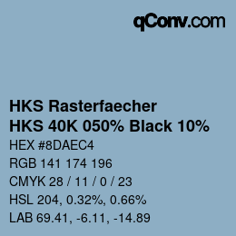 カラーコード: HKS Rasterfaecher - HKS 40K 050% Black 10% | qconv.com