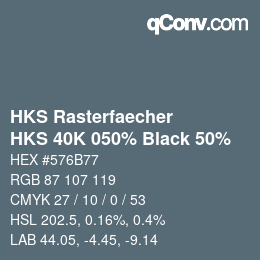 カラーコード: HKS Rasterfaecher - HKS 40K 050% Black 50% | qconv.com