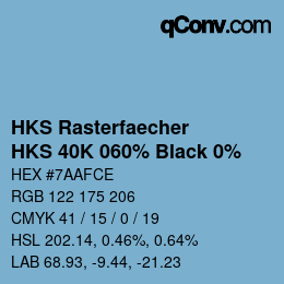 カラーコード: HKS Rasterfaecher - HKS 40K 060% Black 0% | qconv.com