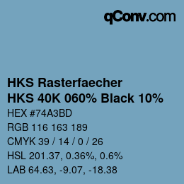 カラーコード: HKS Rasterfaecher - HKS 40K 060% Black 10% | qconv.com