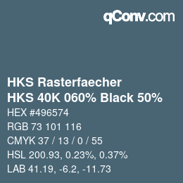 カラーコード: HKS Rasterfaecher - HKS 40K 060% Black 50% | qconv.com