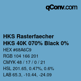 Color code: HKS Rasterfaecher - HKS 40K 070% Black 0% | qconv.com