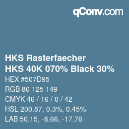 カラーコード: HKS Rasterfaecher - HKS 40K 070% Black 30% | qconv.com