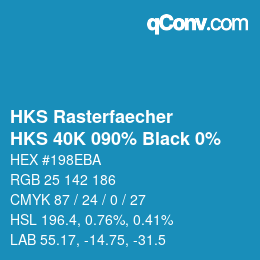 カラーコード: HKS Rasterfaecher - HKS 40K 090% Black 0% | qconv.com