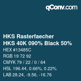 Color code: HKS Rasterfaecher - HKS 40K 090% Black 50% | qconv.com