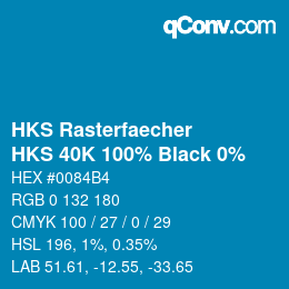 Color code: HKS Rasterfaecher - HKS 40K 100% Black 0% | qconv.com